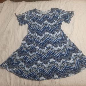 Kim Rogers Knee Length Dress; Blue, 1X